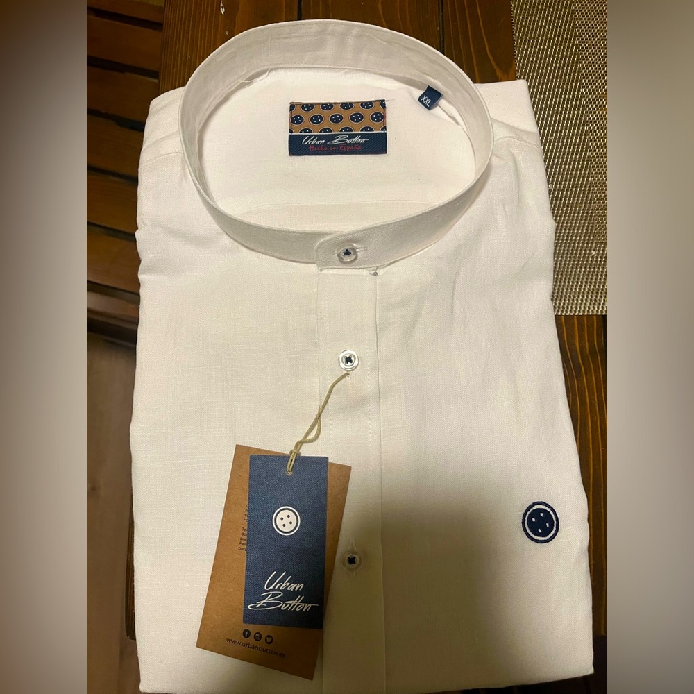 Mens Spanish rounded collar dress shirt